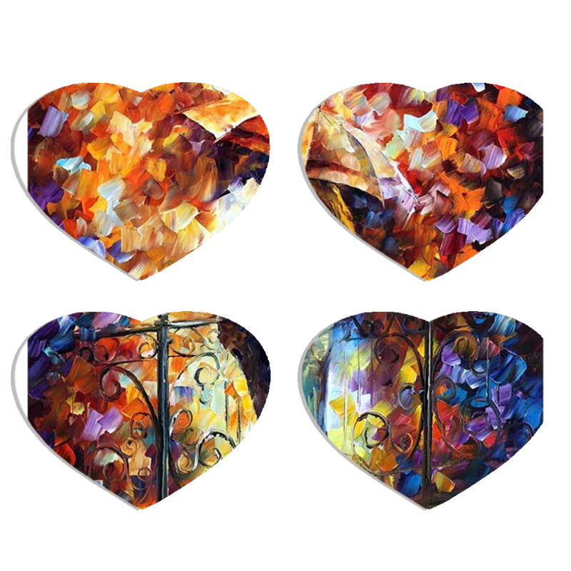 Магнитные фотопазлы Сердце 50 на 50 набор 4 штуки Kiss Under Umbrella