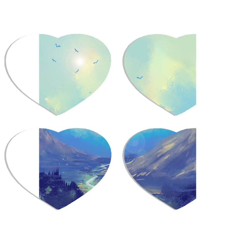 Магнитные фотопазлы Сердце 50 на 50 набор 4 штуки 