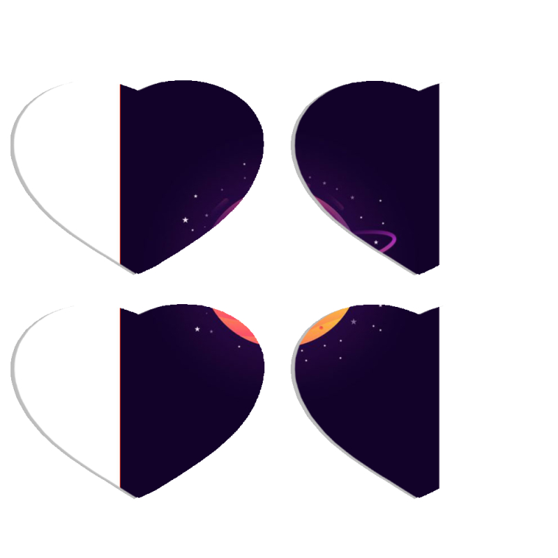 Магнитные фотопазлы Сердце 50 на 50 набор 4 штуки Desert-Planet