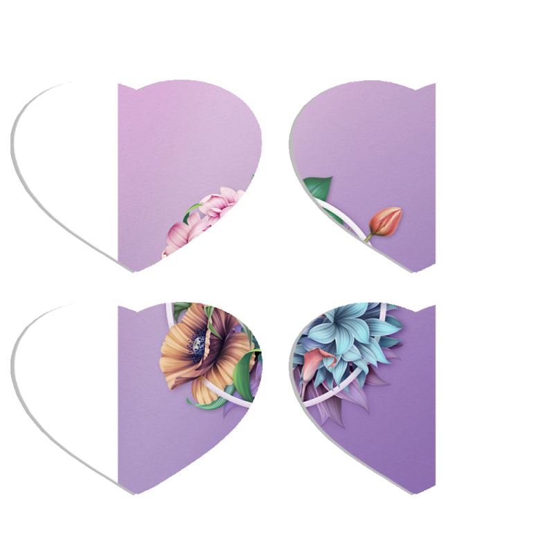 Магнитные фотопазлы Сердце 50 на 50 набор 4 штуки 