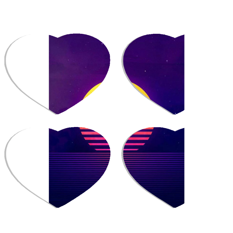 Магнитные фотопазлы Сердце 50 на 50 набор 4 штуки 