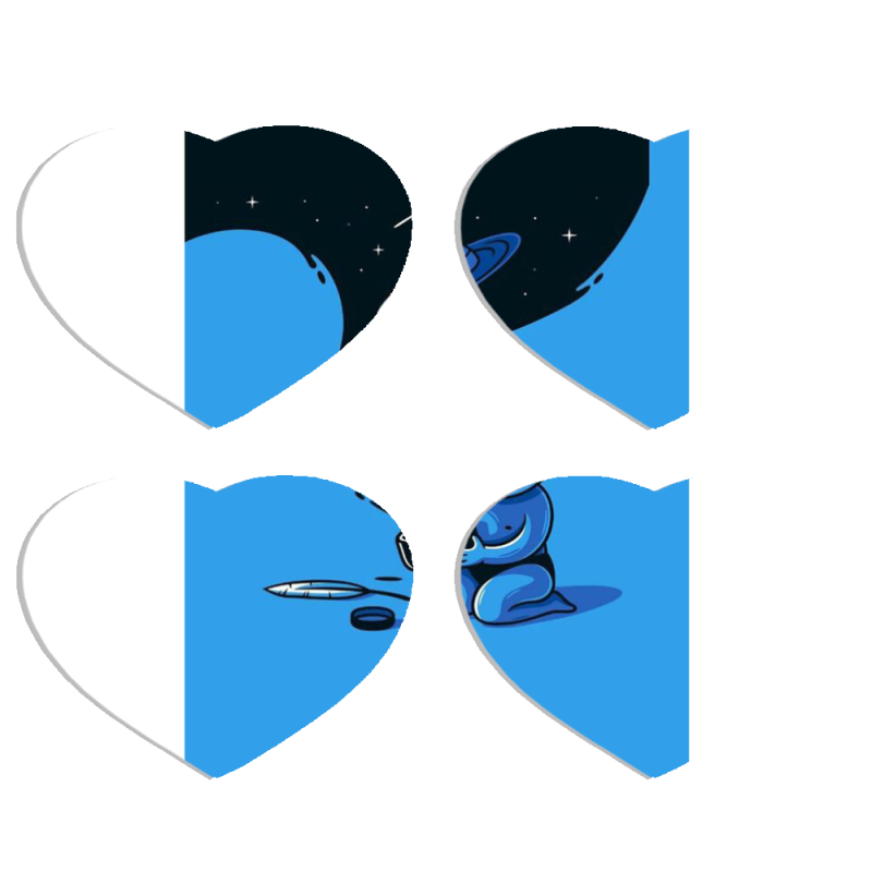 Магнитные фотопазлы Сердце 50 на 50 набор 4 штуки Galaxy Art