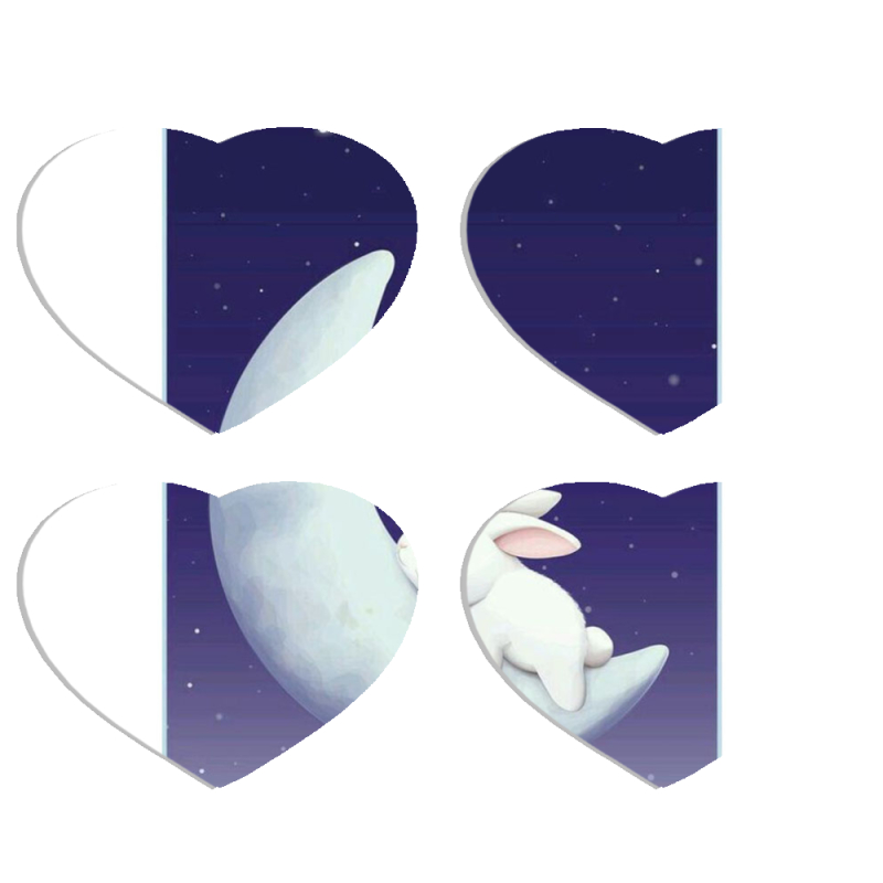 Магнитные фотопазлы Сердце 50 на 50 набор 4 штуки Moon Bunny