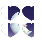 Магнитные фотопазлы Сердце 50 на 50 набор 4 штуки Moon Bunny