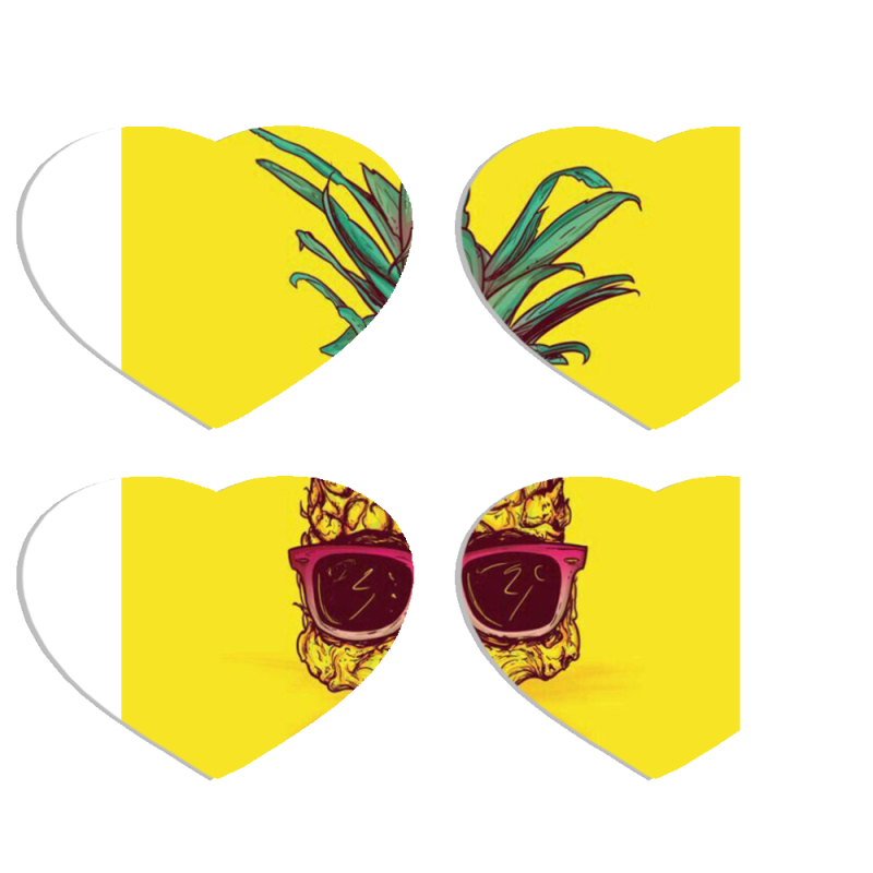 Магнитные фотопазлы Сердце 50 на 50 набор 4 штуки Pineapple Skull