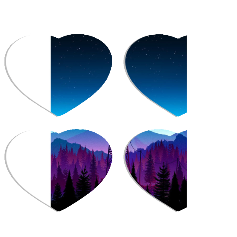 Магнитные фотопазлы Сердце 50 на 50 набор 4 штуки 