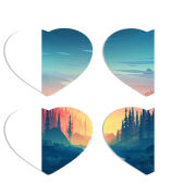 Магнитные фотопазлы Сердце 50 на 50 набор 4 штуки 