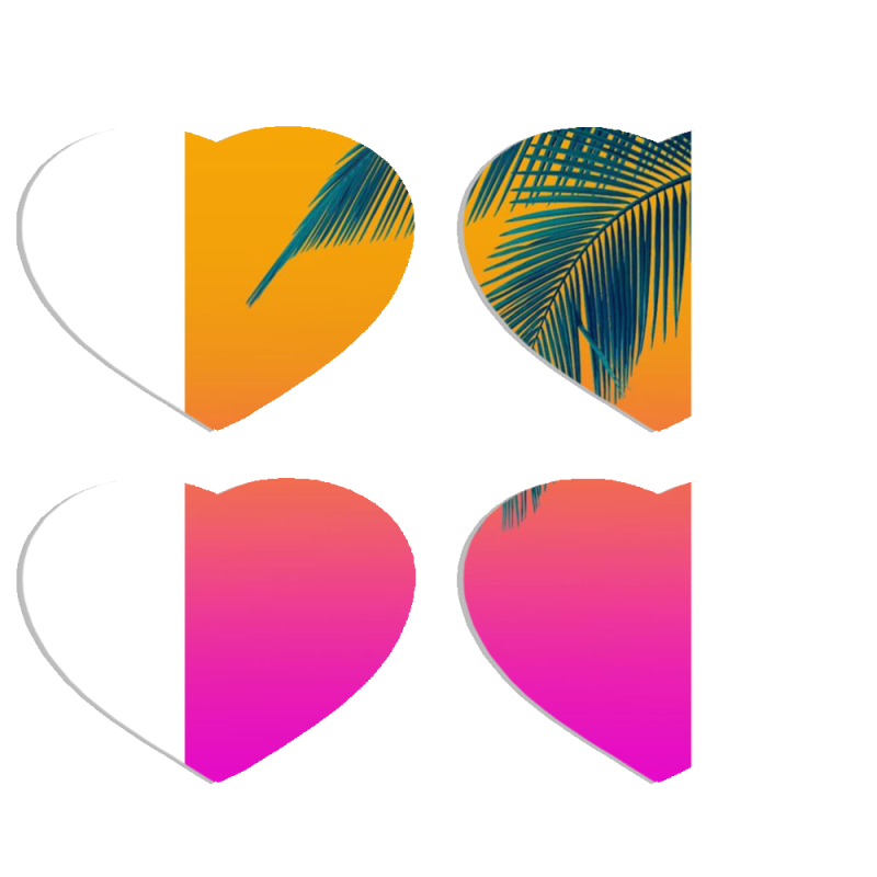 Магнитные фотопазлы Сердце 50 на 50 набор 4 штуки 