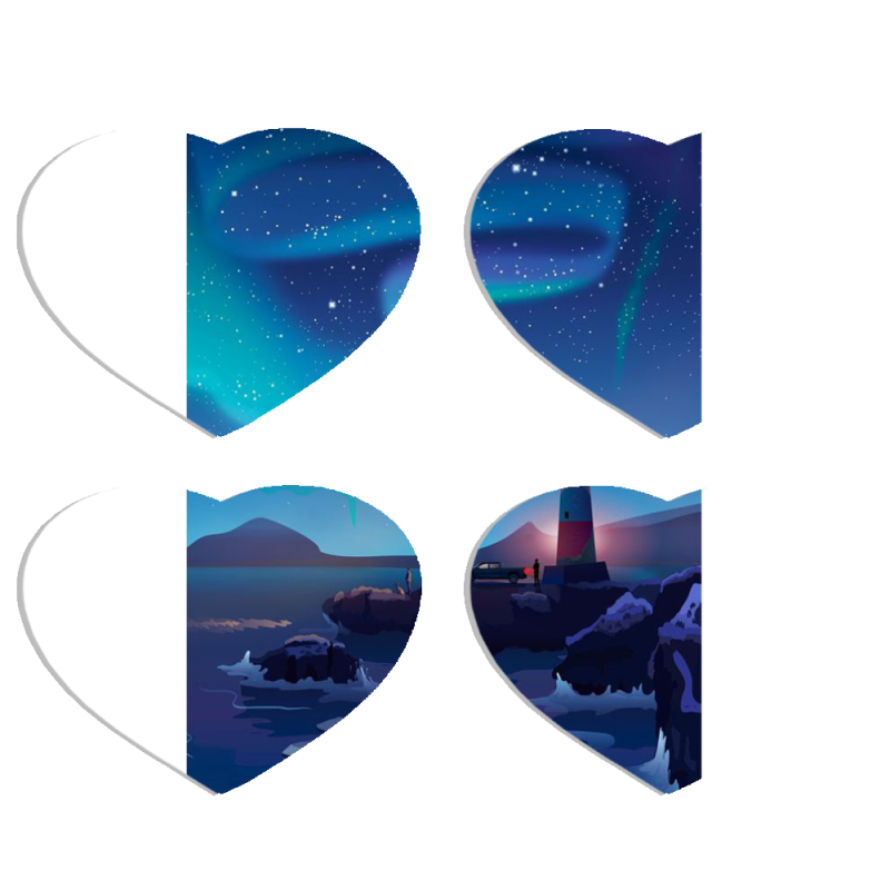 Магнитные фотопазлы Сердце 50 на 50 набор 4 штуки 