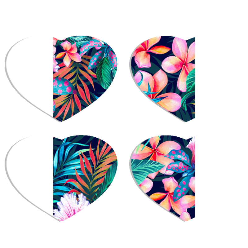 Магнитные фотопазлы Сердце 50 на 50 набор 4 штуки flowers in the tropics