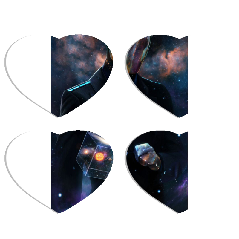 Магнитные фотопазлы Сердце 50 на 50 набор 4 штуки 