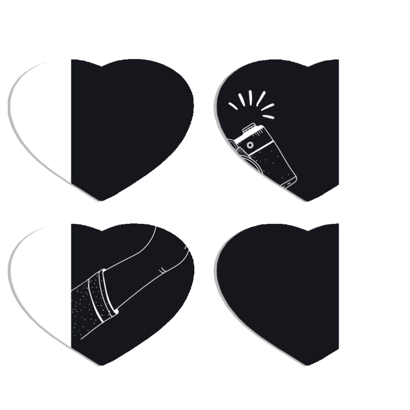 Магнитные фотопазлы Сердце 50 на 50 набор 4 штуки 