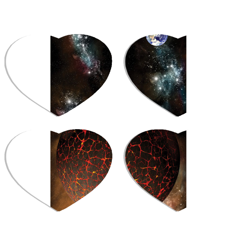 Магнитные фотопазлы Сердце 50 на 50 набор 4 штуки 