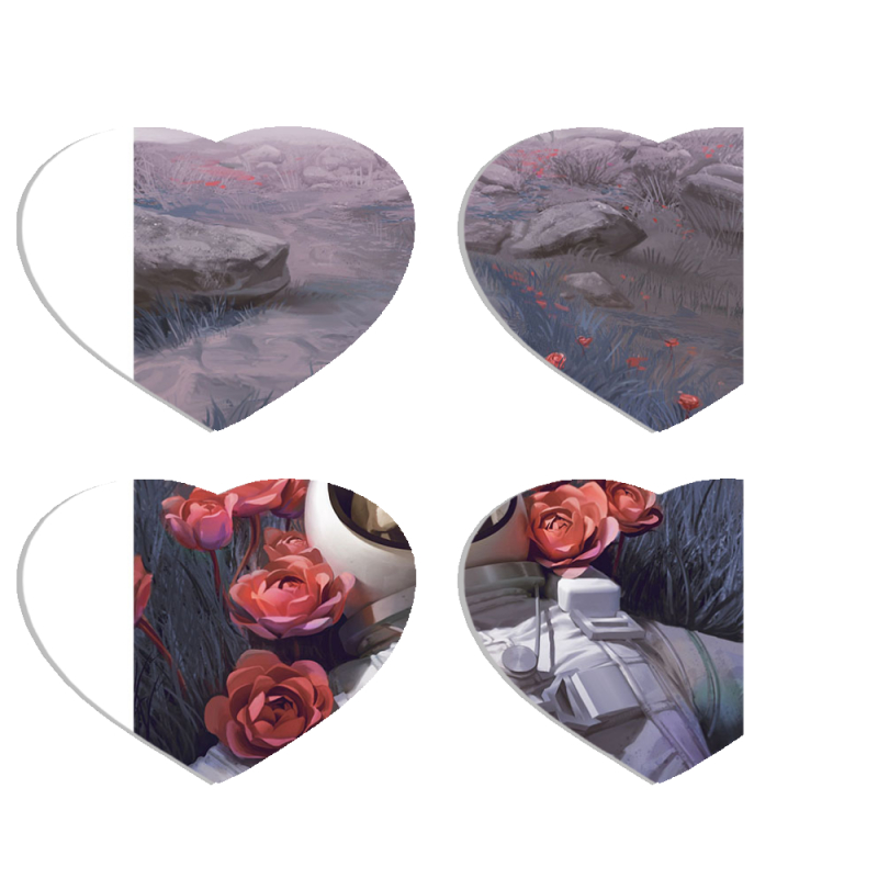 Магнитные фотопазлы Сердце 50 на 50 набор 4 штуки 