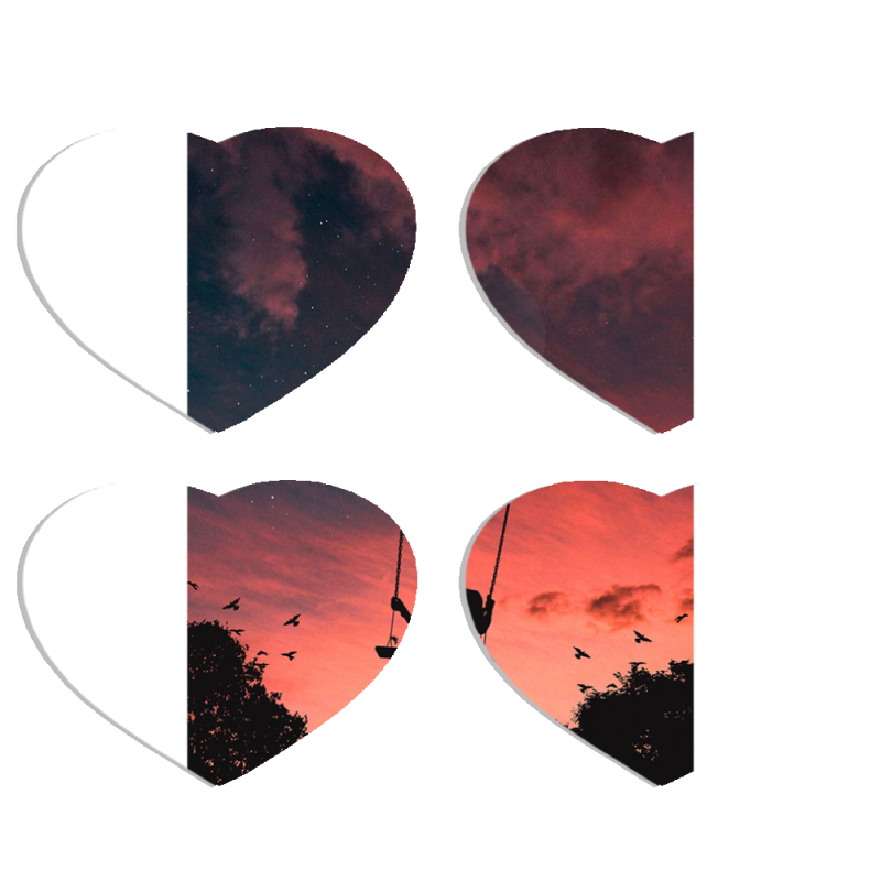 Магнитные фотопазлы Сердце 50 на 50 набор 4 штуки 