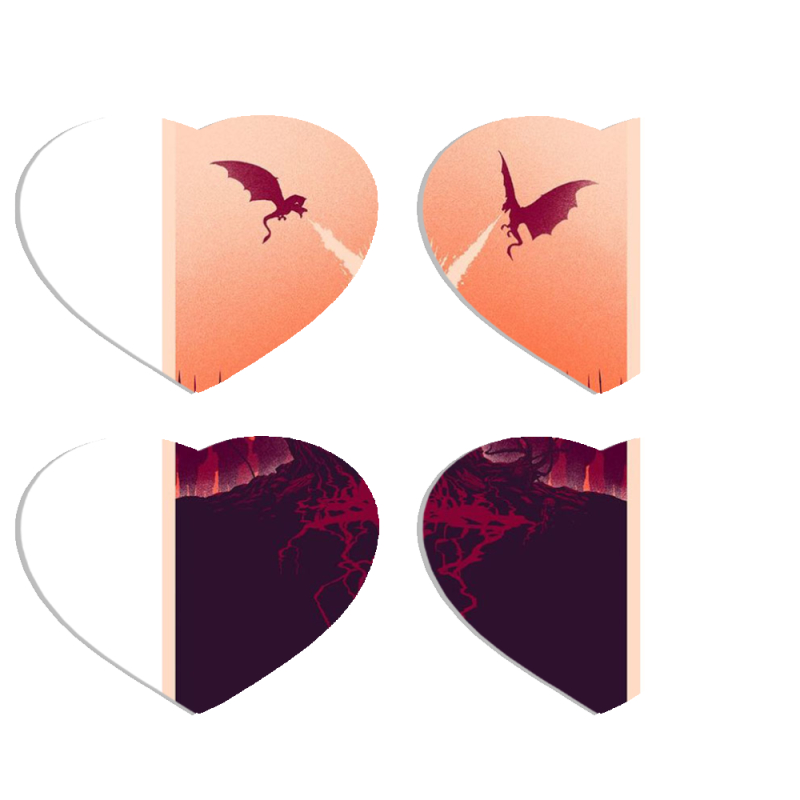 Магнитные фотопазлы Сердце 50 на 50 набор 4 штуки 