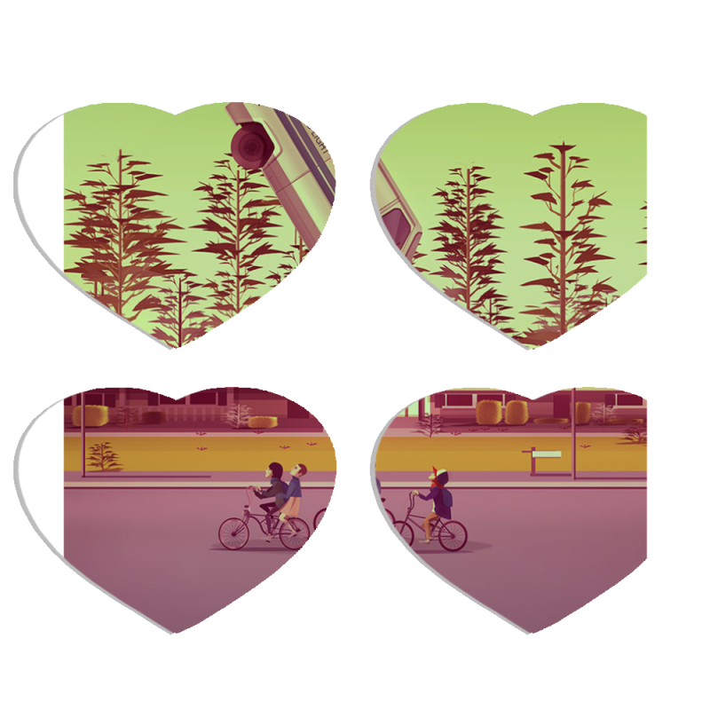 Магнитные фотопазлы Сердце 50 на 50 набор 4 штуки 