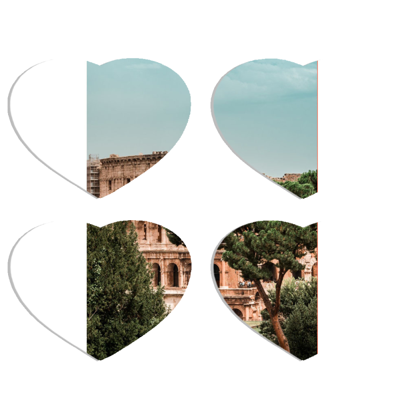 Магнитные фотопазлы Сердце 50 на 50 набор 4 штуки 