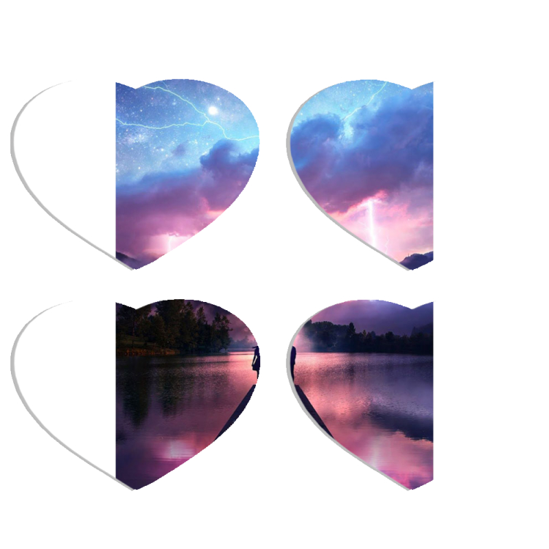 Магнитные фотопазлы Сердце 50 на 50 набор 4 штуки 