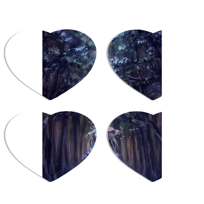 Магнитные фотопазлы Сердце 50 на 50 набор 4 штуки 