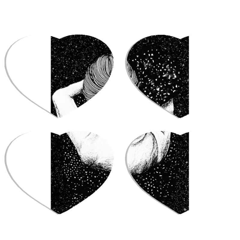 Магнитные фотопазлы Сердце 50 на 50 набор 4 штуки Hugging Stars