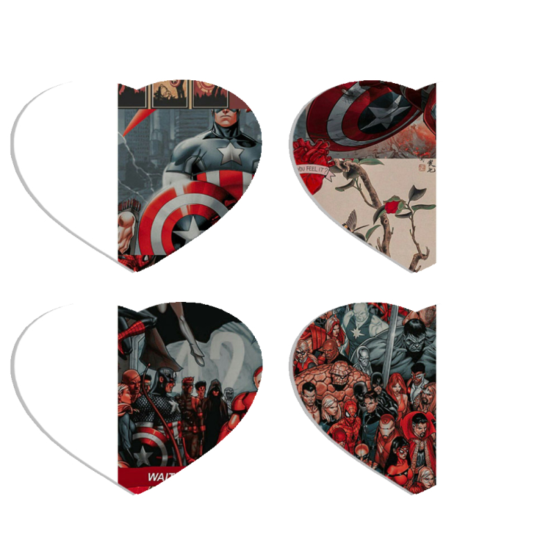 Магнитные фотопазлы Сердце 50 на 50 набор 4 штуки Marvel Avengers