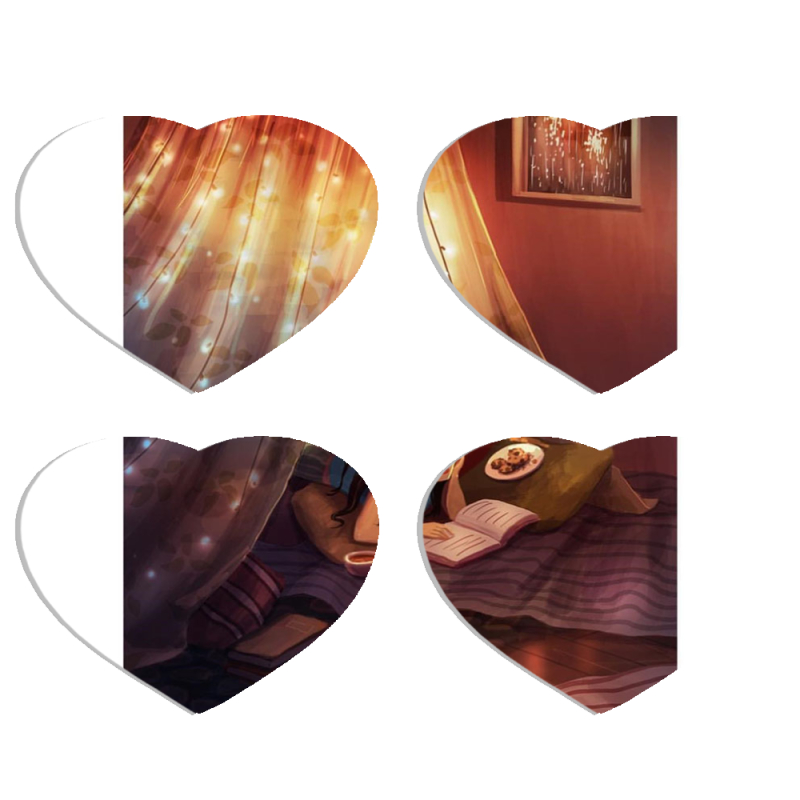 Магнитные фотопазлы Сердце 50 на 50 набор 4 штуки 