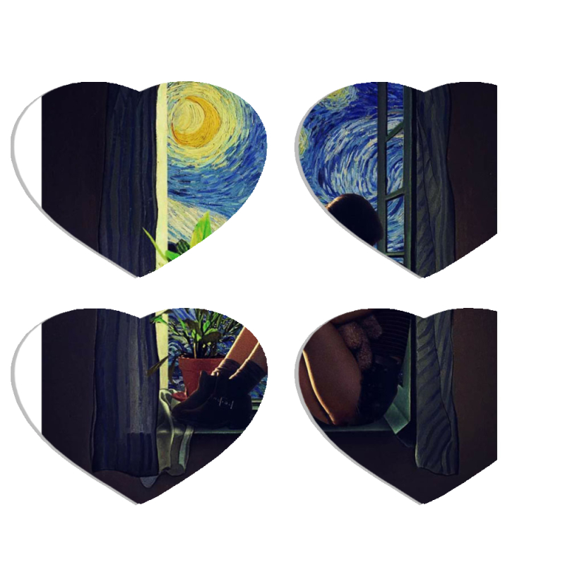 Магнитные фотопазлы Сердце 50 на 50 набор 4 штуки 