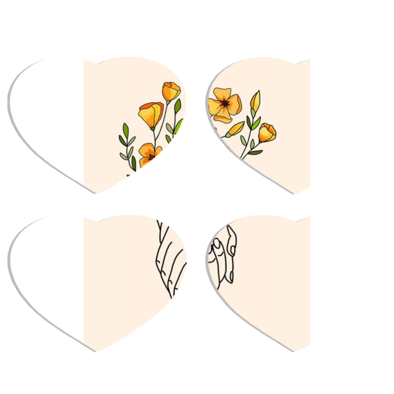 Магнитные фотопазлы Сердце 50 на 50 набор 4 штуки Flower Hands