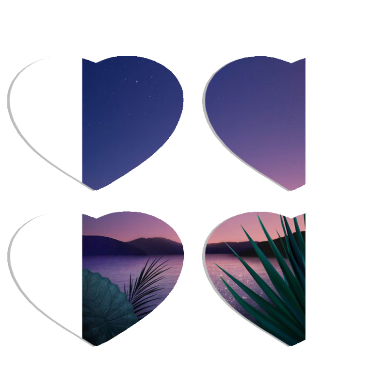 Магнитные фотопазлы Сердце 50 на 50 набор 4 штуки 