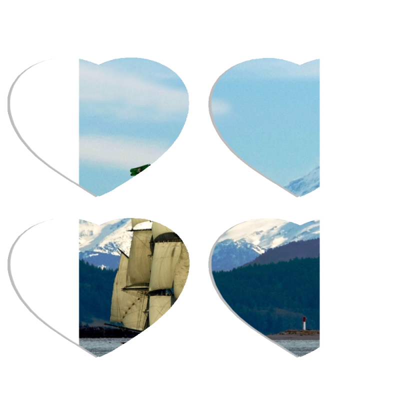 Магнитные фотопазлы Сердце 50 на 50 набор 4 штуки 