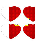 Магнитные фотопазлы Сердце 50 на 50 набор 4 штуки 