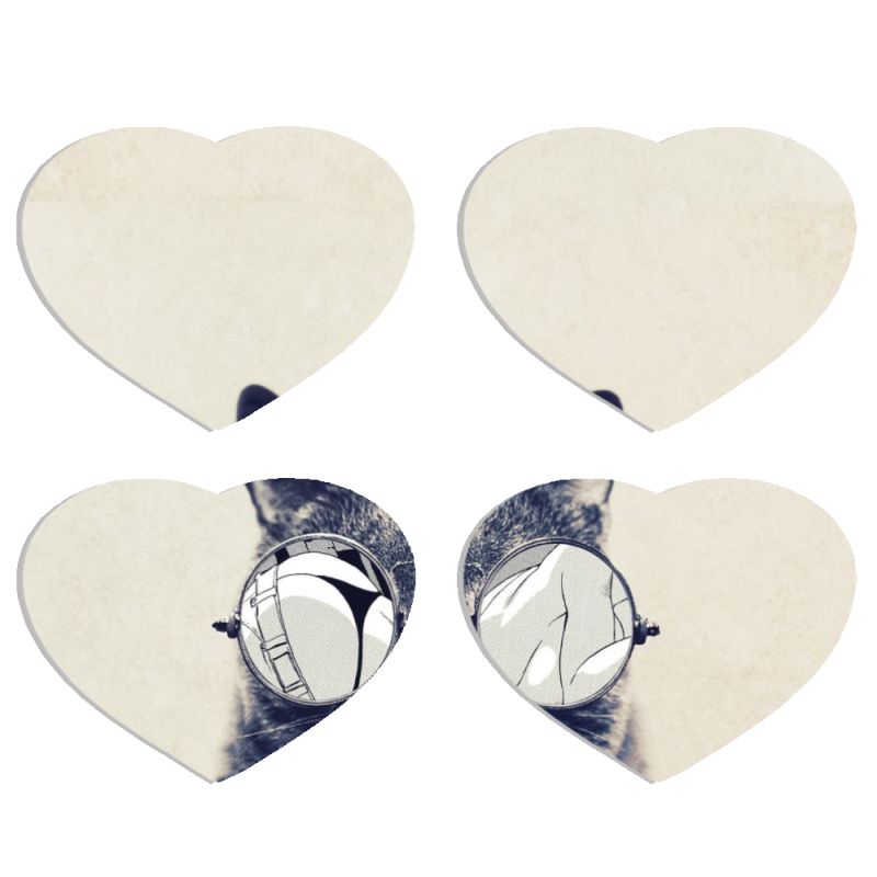 Магнитные фотопазлы Сердце 50 на 50 набор 4 штуки Соглядатай Кот