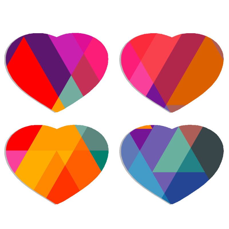 Магнитные фотопазлы Сердце 50 на 50 набор 4 штуки 