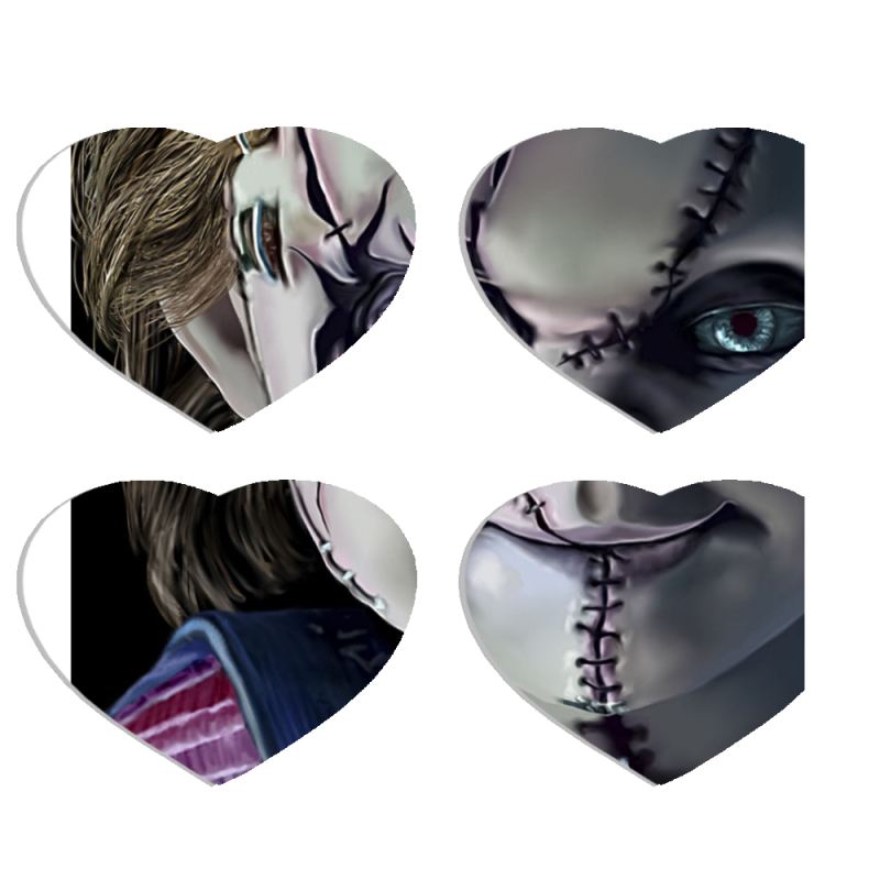 Магнитные фотопазлы Сердце 50 на 50 набор 4 штуки 