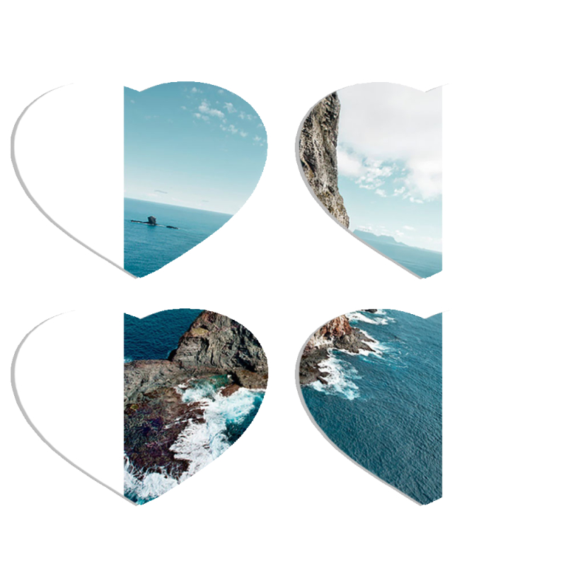 Магнитные фотопазлы Сердце 50 на 50 набор 4 штуки 