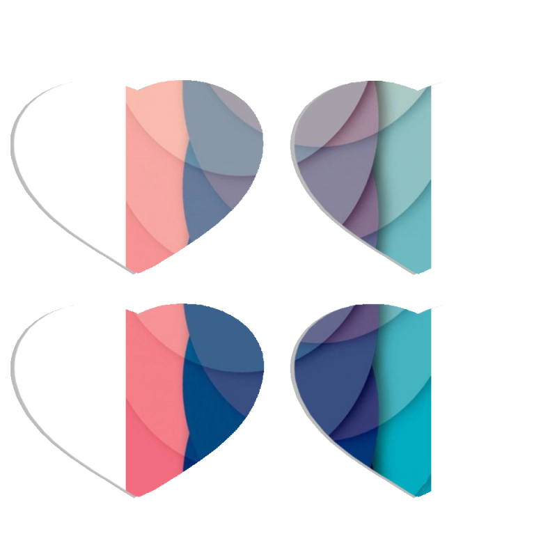 Магнитные фотопазлы Сердце 50 на 50 набор 4 штуки 