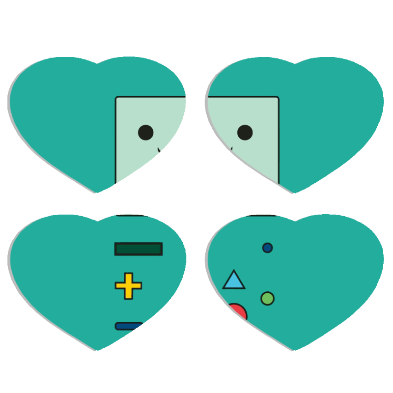 Магнитные фотопазлы Сердце 50 на 50 набор 4 штуки 