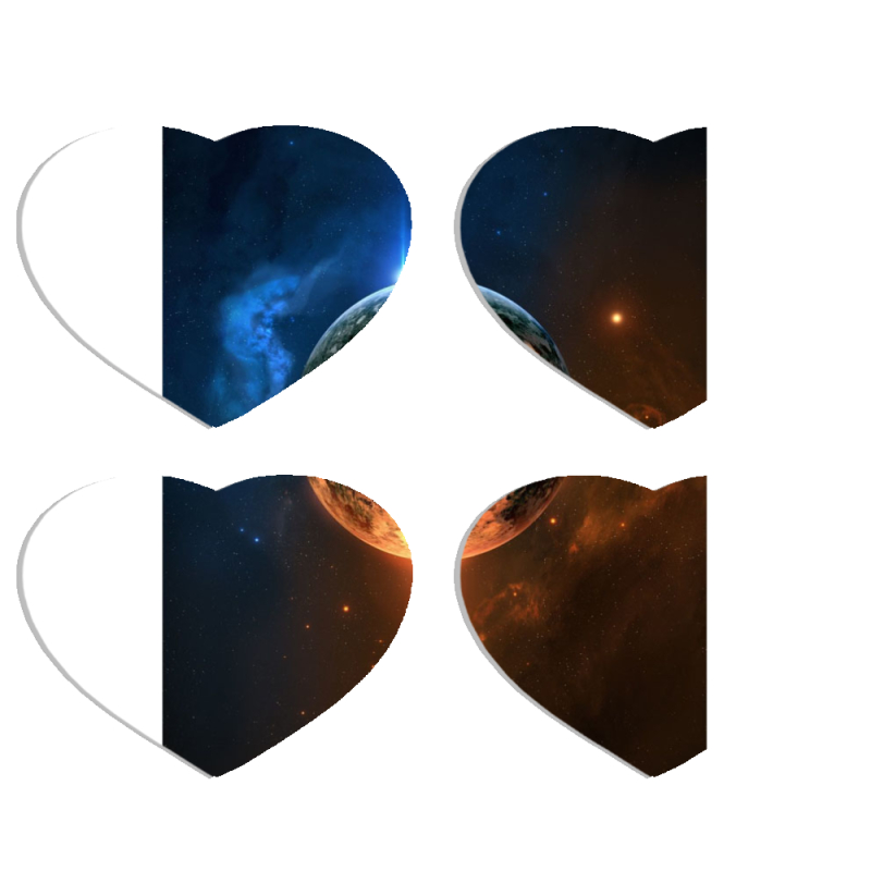 Магнитные фотопазлы Сердце 50 на 50 набор 4 штуки 