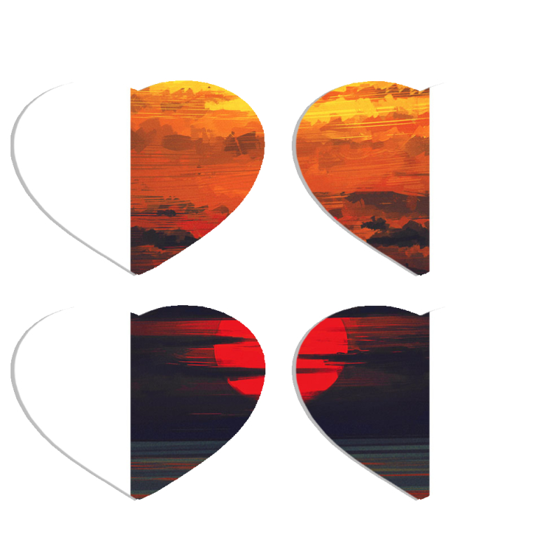 Магнитные фотопазлы Сердце 50 на 50 набор 4 штуки Calm Before the Storm