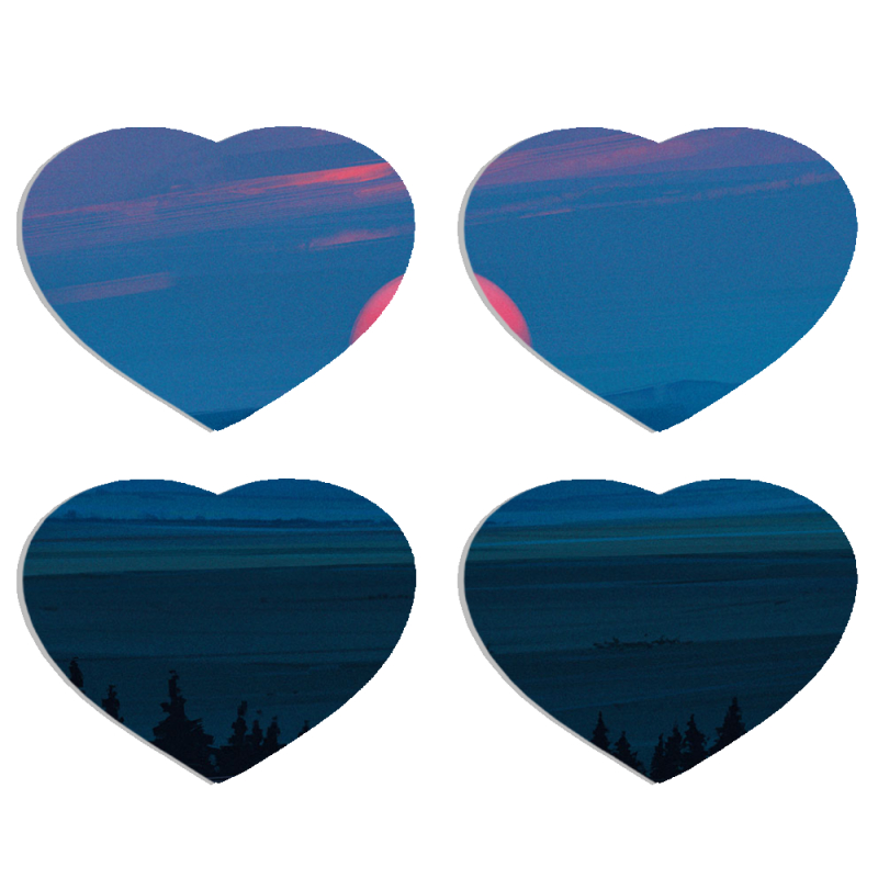 Магнитные фотопазлы Сердце 50 на 50 набор 4 штуки Cold Red Light