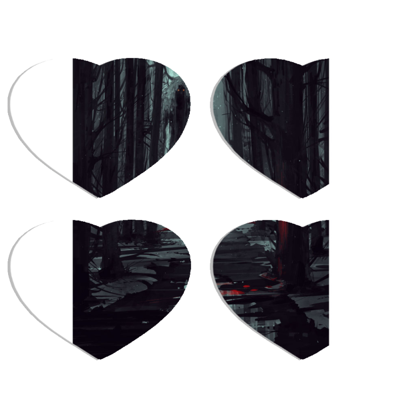 Магнитные фотопазлы Сердце 50 на 50 набор 4 штуки Forest and Beast