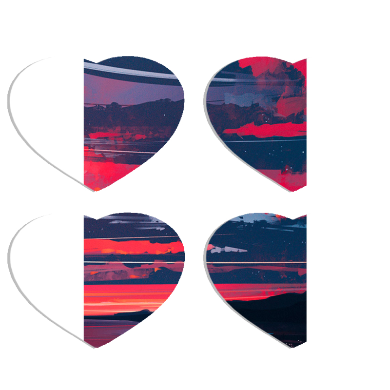 Магнитные фотопазлы Сердце 50 на 50 набор 4 штуки Heaven b