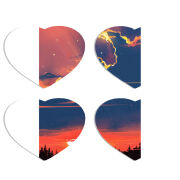 Магнитные фотопазлы Сердце 50 на 50 набор 4 штуки Twilight