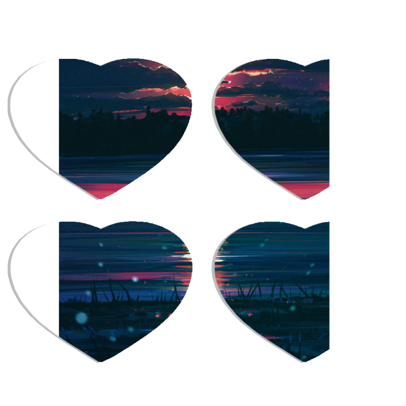 Магнитные фотопазлы Сердце 50 на 50 набор 4 штуки Midnight