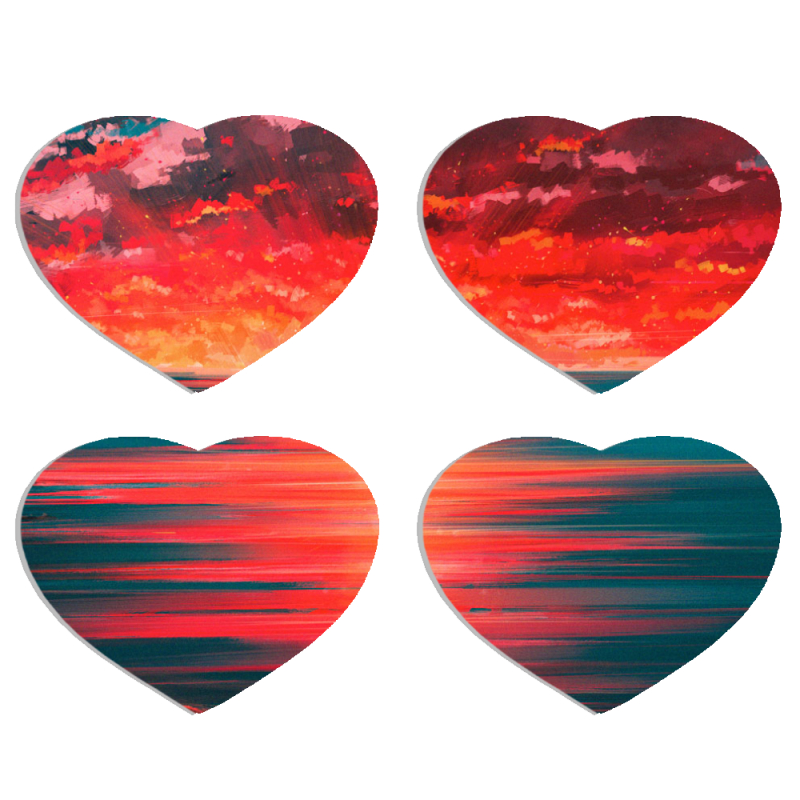 Магнитные фотопазлы Сердце 50 на 50 набор 4 штуки Seaside b