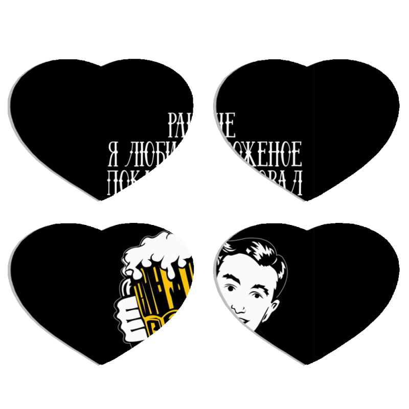 Магнитные фотопазлы Сердце 50 на 50 набор 4 штуки 