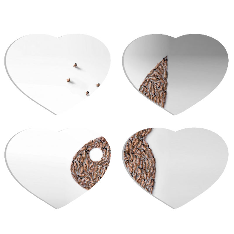 Магнитные фотопазлы Сердце 50 на 50 набор 4 штуки 