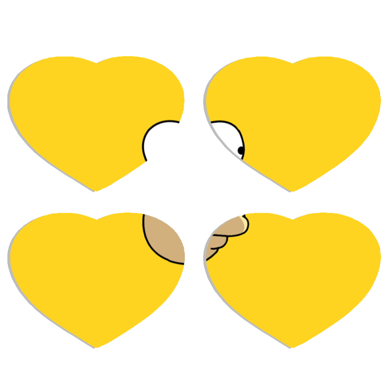 Магнитные фотопазлы Сердце 50 на 50 набор 4 штуки 