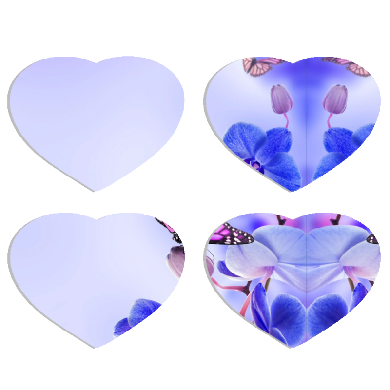 Магнитные фотопазлы Сердце 50 на 50 набор 4 штуки Orchids and Butterflies